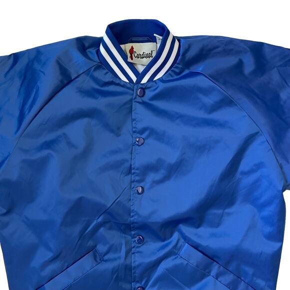 Cardinal Blue Nylon Varsity Sports Jacket Men’s Size Small - Picture 4 of 6
